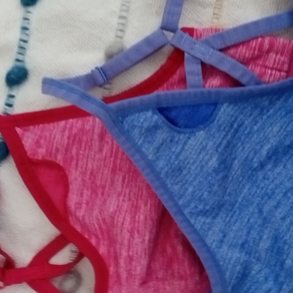 Girls AK  AKAMC Sports Bra  Pink / Blue XL Set Of 2 - Picture 7 of 8